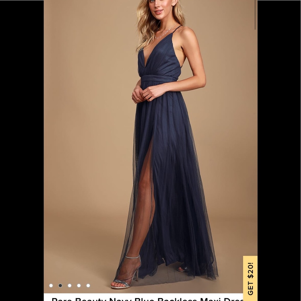 BNWT Rare Beauty Lulu’s Backless Maxi Dress